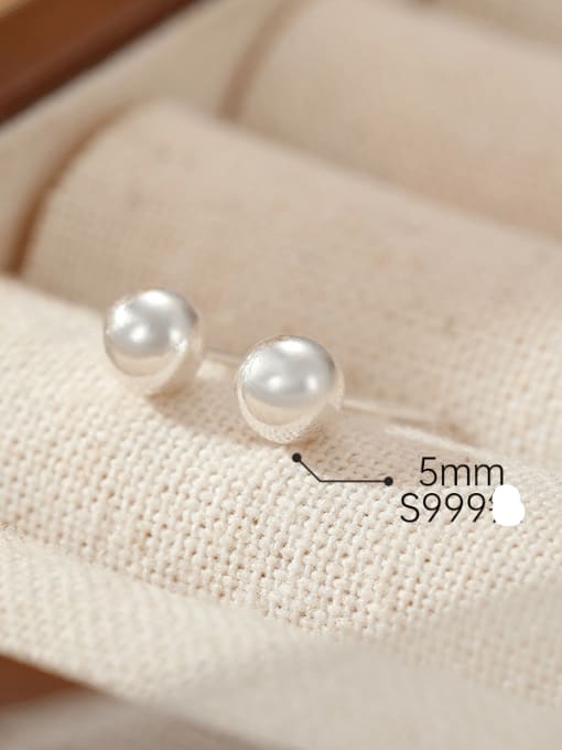 ES2544 [5mm] 925 Sterling Silver Shell Geometric Minimalist Stud Earring